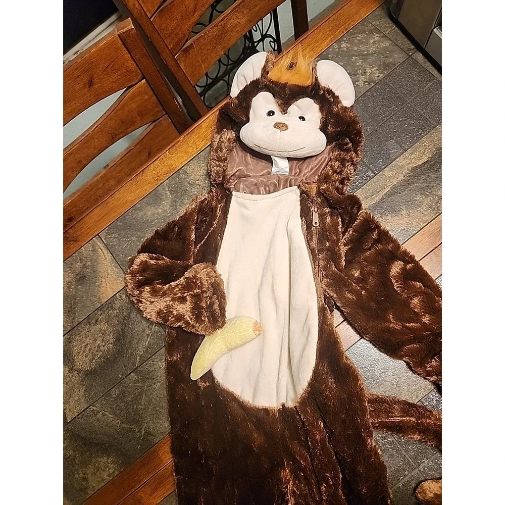 Hyde & Eek plush Monkey Kids 4t-5t costume‎ Cozy Soft  One Piece Hooded Target